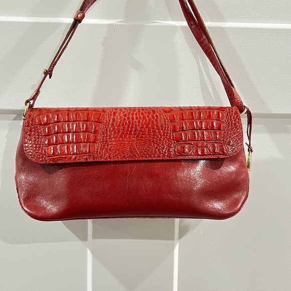 Brahmin Leather Crossbody Bag Red - Picture 15 of 16